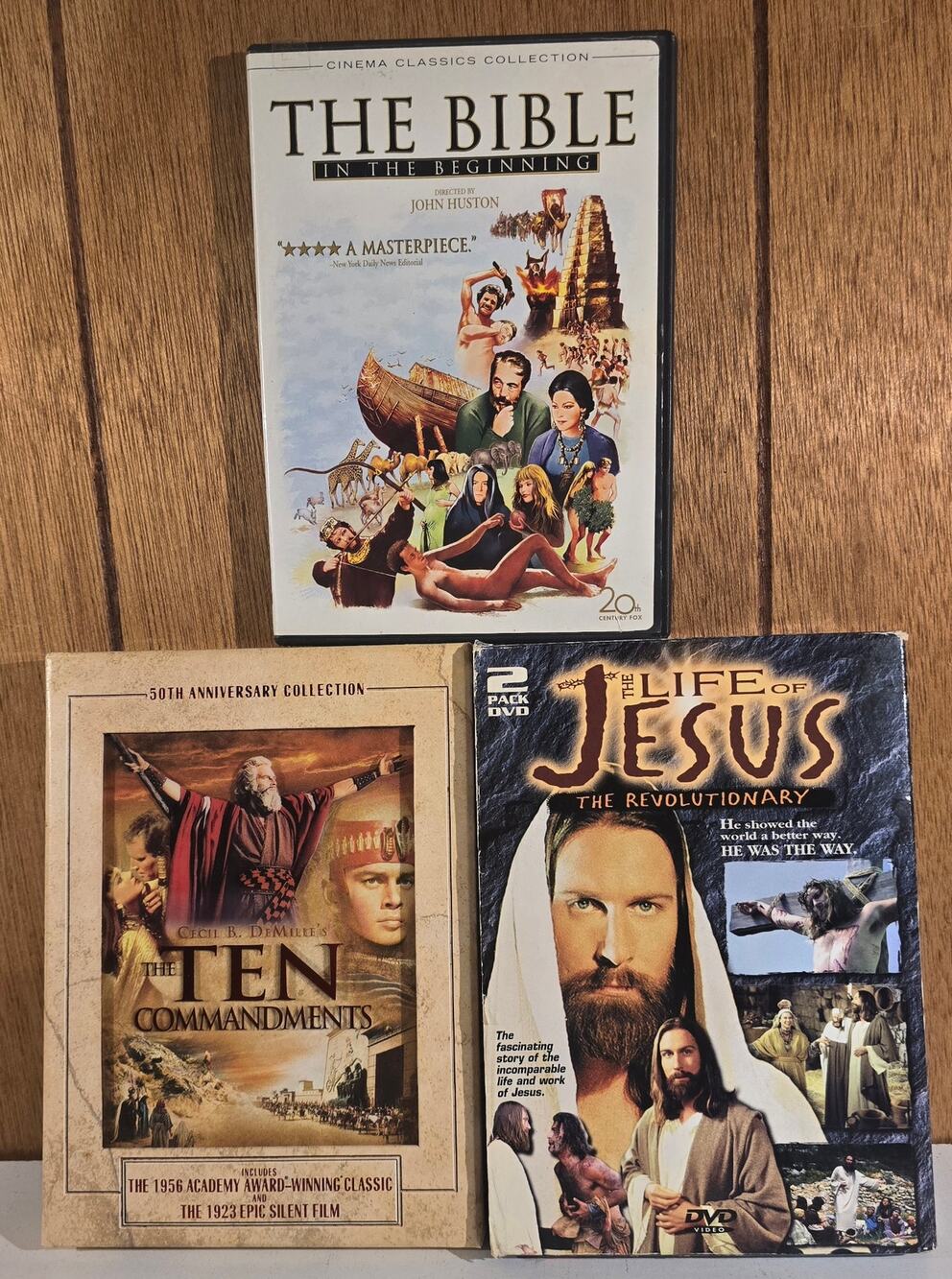Christian DVD Lot The Bible Ten Commandments Life of Jesus 2-Pack